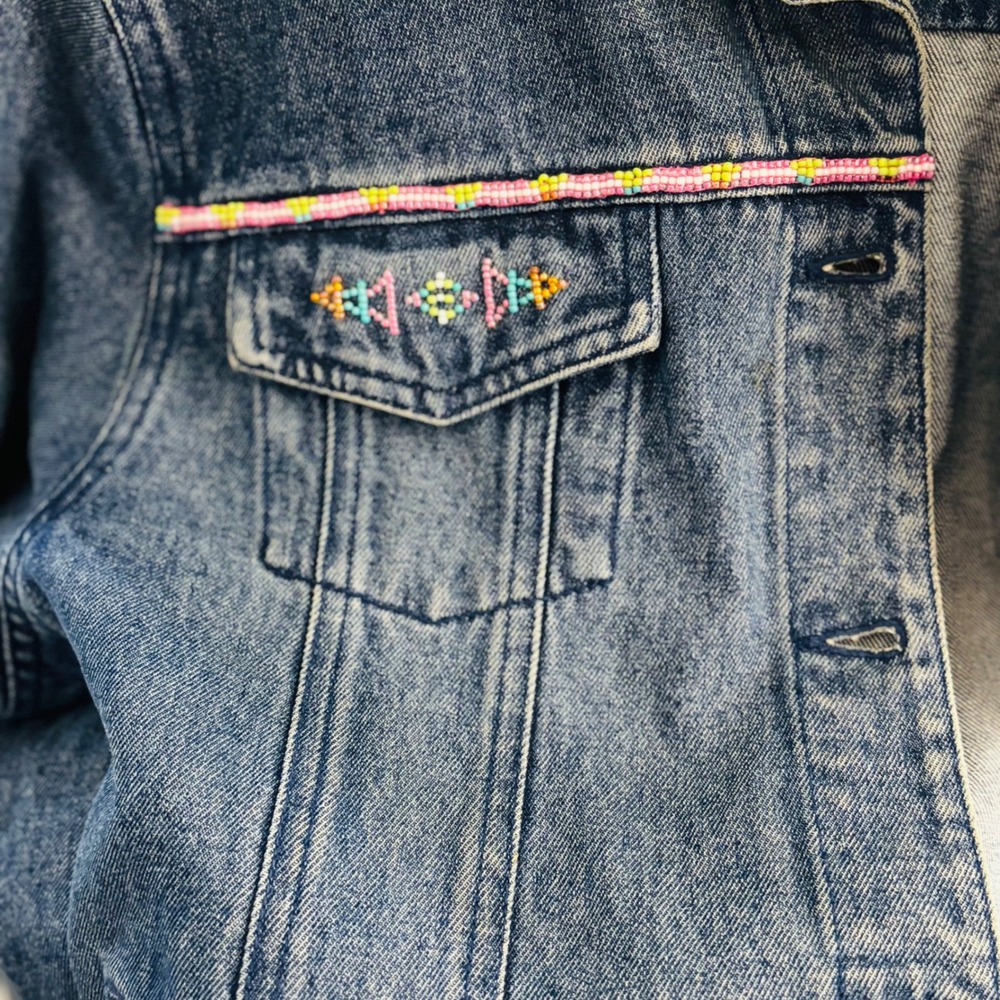 Pendleton Womens Beaded Western Long Sleeve Casual Denim Jacket Size Large - Picture 5 of 7